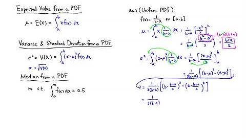 Expected Value, Variance & Median from a PDF