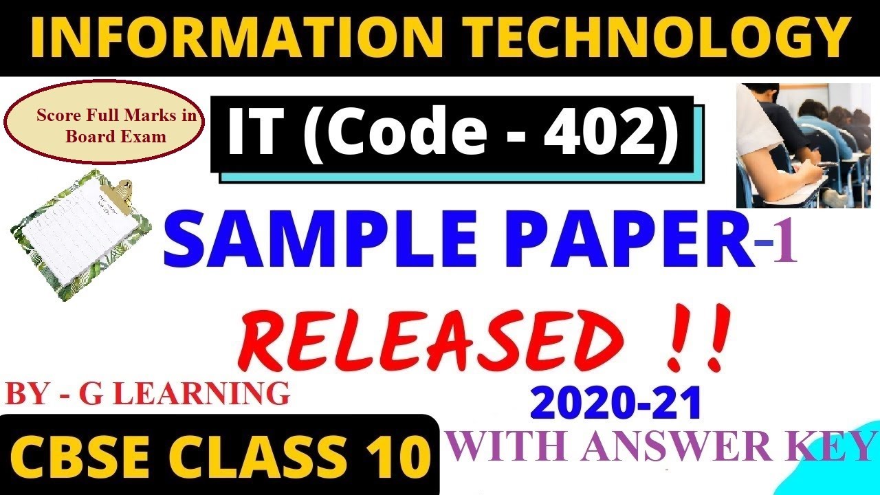Information Technology Code 402 Class 10 With Solutions 2020 21 Solved Sample Paper | Information Technology | IT - 402 | Class 10
