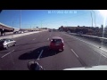 Crazy driver cutting off truck