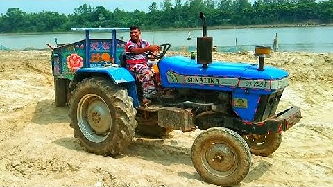 Digital Modern Hydraulic Tractor Loading River Sand into Tractortrolley | Sonalika DI 750 Load Video