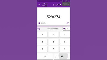 Math Tricks - Training mode - square numbers between 50 and 59 - level 060 (Number Keyboard)
