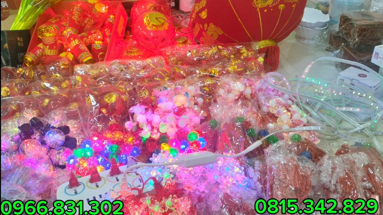 Led trang trí tết nhiều mẫu mới, cầu khía đủ màu, led nháy chống nước 2 đường, pháo đại cực chất, ..