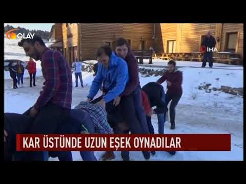 Kar üstünde uzun eşek oynadılar