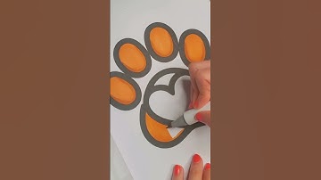 Coloring dog paw print #doglover #coloringpages #kidscoloringvideo
