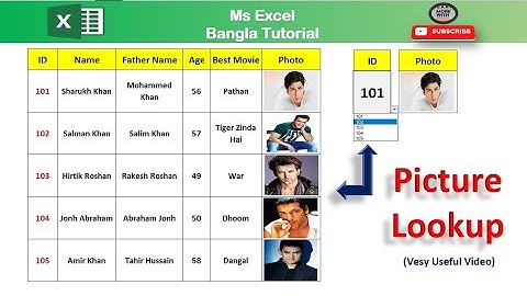 Picture Lookup In Ms Excel... Ms Excel Picture Lookup In Bangla