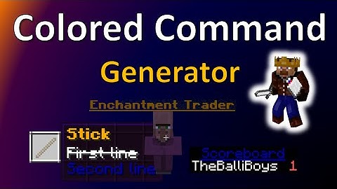 Minecraft Color Command genarator | Minecraft Command block tool | TheBalliboysliBoys