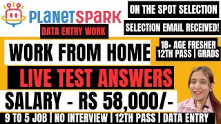Work From Home Job 2024 | LIVE TEST ANSWER | DATA ENTRY | Meesho | 12th Pass | Online Job | Jobs