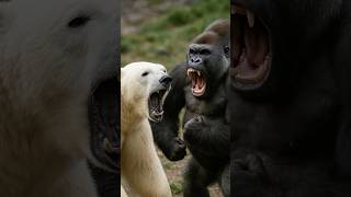 How Strong Is a Polar Bear Compared to a Gorilla? #polarbear #gorilla #wildlife
