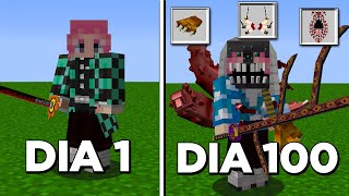 SOBREVIVI 100 DIAS EM DEMON SLAYER NO MINECRAFT ! O FILME