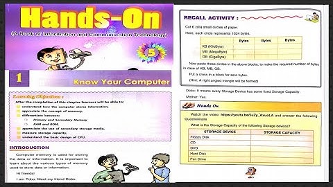 14, Know Your Computer Class-5 DAV / DAV Class-5 Computer 1st Chapter PageNo - 14 @ Sikshapur