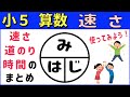 算数 小5<「みはじ」の図−速さ•道のり•時間のまとめ>速さ5