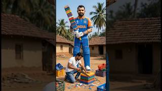 Mohammad Shami Statue Made From Plastic Crates 😱🇮🇳 | Real Art. #shorts #mohammedshami #india #craft