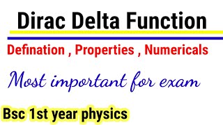 dirac delta function || dirac delta function in mathematical physics