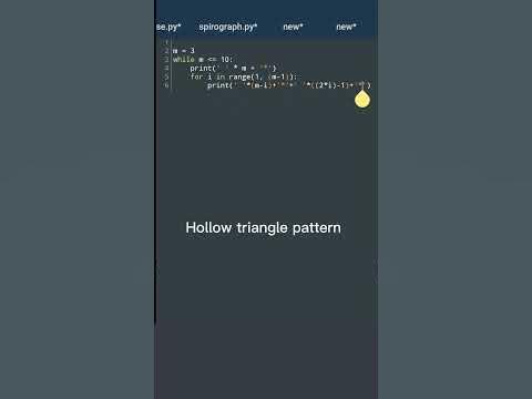 Hollow triangle pattern python#coding python coding status#shorts# ...