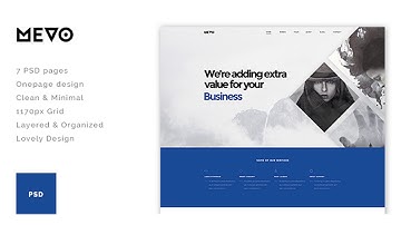 Mevo - One Page PSD Theme | Themeforest Website Templates and Themes