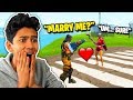 Finding an E-GIRL and telling Her to MARRY ME in Fortnite! (SHE SAID YES?!)