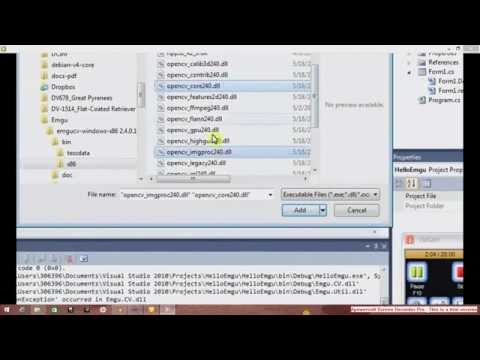 The type initializer for 'EmguCVCvInvoke' threw an exception' issue.how to solve,tutorial