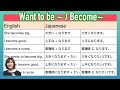 Learn JLPT N5 Japanese Grammar - I want to be ~ | Japanese language lesson