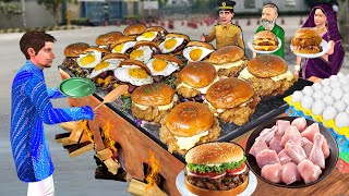 चिकन बर्गर Homemade Chicken Burger Comedy Video Hindi Kahaniya Tasty Chicken Burger New Hindi Comedy