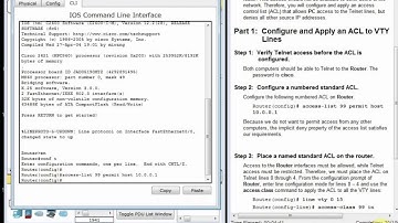9.2.3.3 Packet Tracer Configuring ACL on VTY Lines