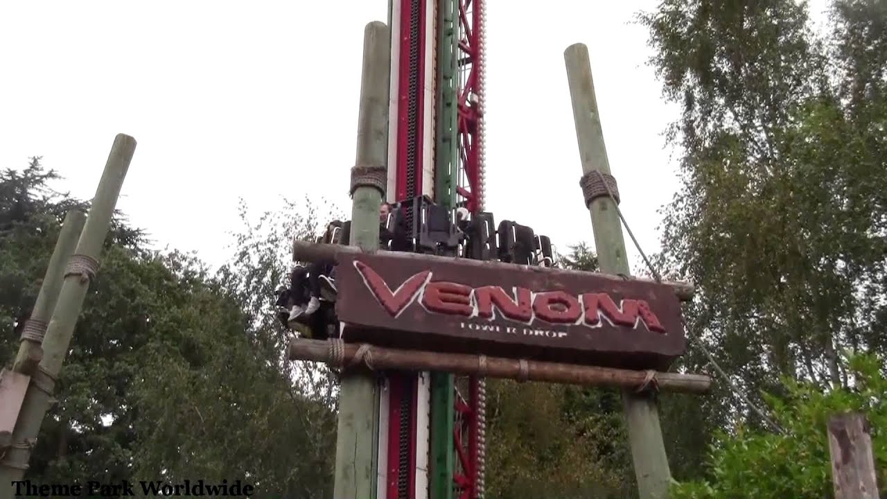 Venom Drop Tower Off Ride HD West Midlands Safari Park - YouTube