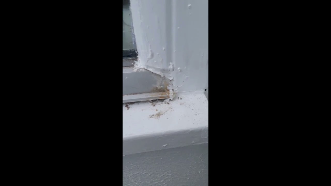 Removing Old Paint & Varnish from Metal Drip on Rationel Windows 