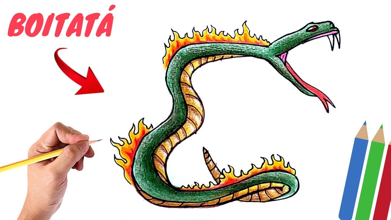 Como Desenhar o Boitatá do Folclore brasileira - YouTube