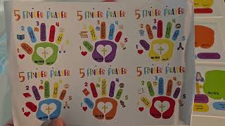 MotiMind 30 Sets 5 Finger Prayer Handprint Craft for Bible Verse DIY Crafts Christian Religious Arts