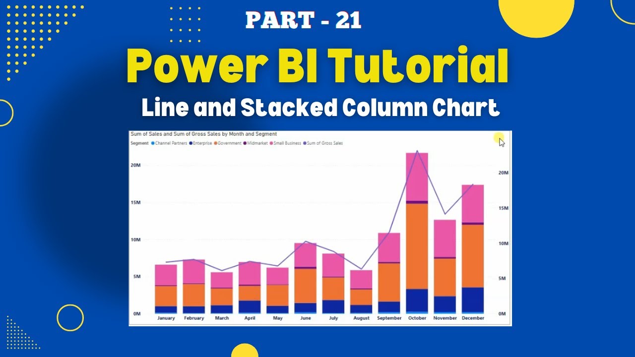 Part - 21 | How to Create Line and Stacked Column Chart in Power BI ...