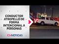 ESCAPÓ DEL LUGAR: Conductor atropelló a 3 personas de forma intencional - CHV Noticias