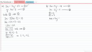 Year 12 Methods   Solving Linear Equations Simultaneous Equations