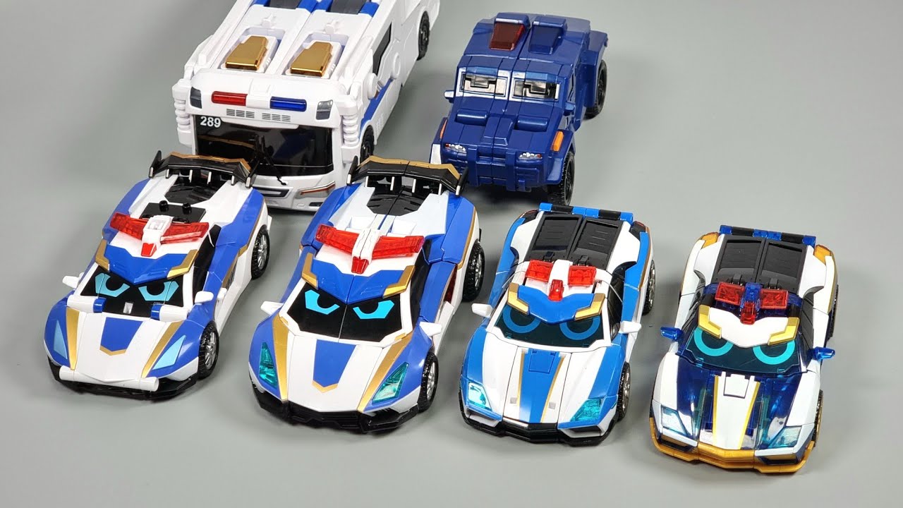 메탈카드봇S 블루캅 트리니티 블루캅S 블루캅 얼티밋 블루캅 4종 경찰차 로봇 장난감 변신 모음 Metal Card Bot S Blue Cop Transformation