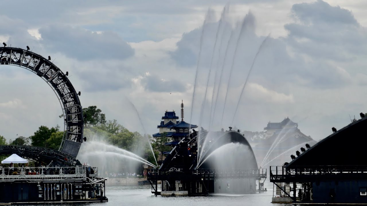 EPCOT Harmonious Fountain Testing in World Showcase Lagoon | Walt Disney World Florida March 2021