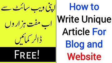 How To Write A 100% Free Unlimited Unique Article For Your Blogger & Wordpress Blog Post