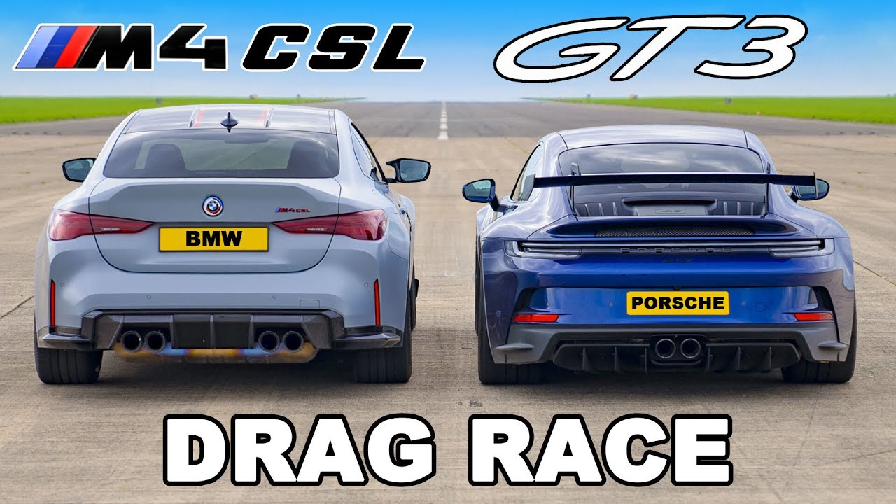 Download BMW M4 CSL v Porsche 911 GT3: DRAG RACE