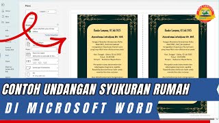cara membuat dan contoh undangan syukuran rumah di Word