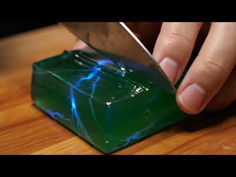 “Glowing Slime Cut | Sci-Fi ASMR Slice 💚🔵”