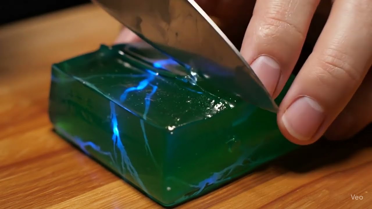 “Glowing Slime Cut | Sci-Fi ASMR Slice 💚🔵”