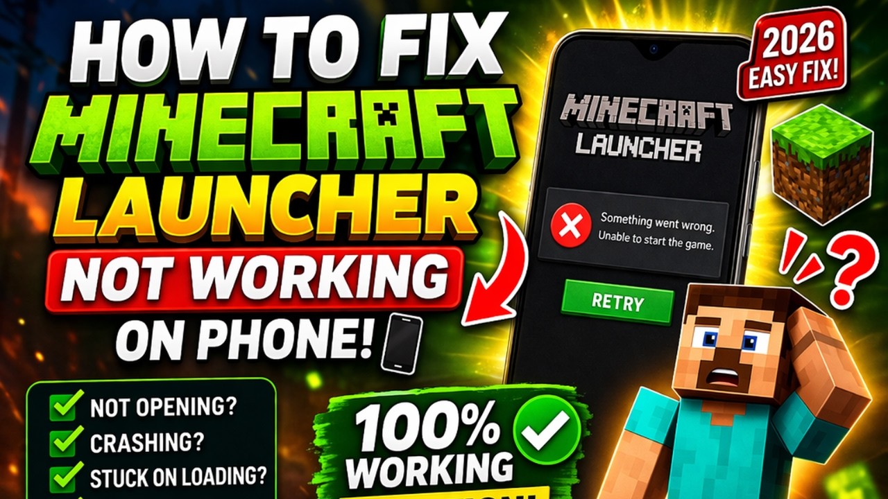 How To Fix Minecraft Launcher Not Working On Phone (2026) | Easy Fix ...