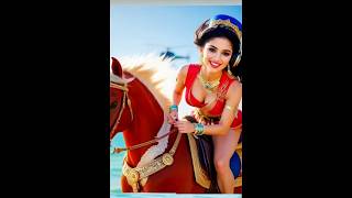 Dubai beach Beauty Queen | The horse rider🐎 Ocean Horse AI ✨ #horse #horseride #dubaibeach