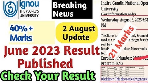 ( Breaking News) lgnou June 2023 Exam Result Published|| Check your Result Now #ignoulearner