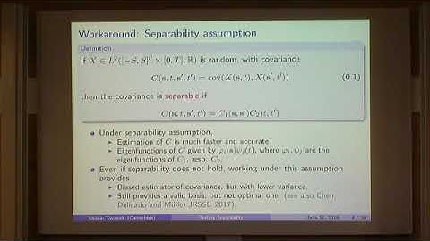 STS | Dr. Shahin Tavakoli | Tests for separability in nonparametric covariance operators of random