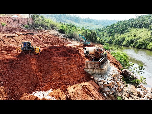 New Update Amazing Engineering Deep Mountain Road Construction Technology Bulldozer Excavator Truck class=