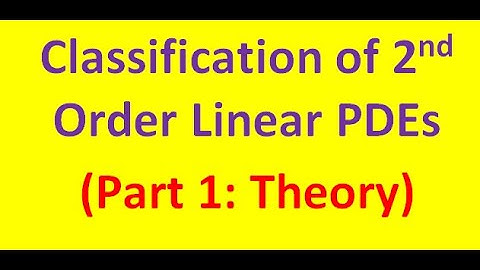 Classification of Second Order Linear PDEs (Part 1: Theory)