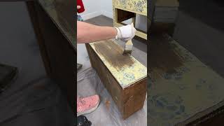 How to Create a Soft Distressed Paint Finish | Antique Floral Furniture Makeover