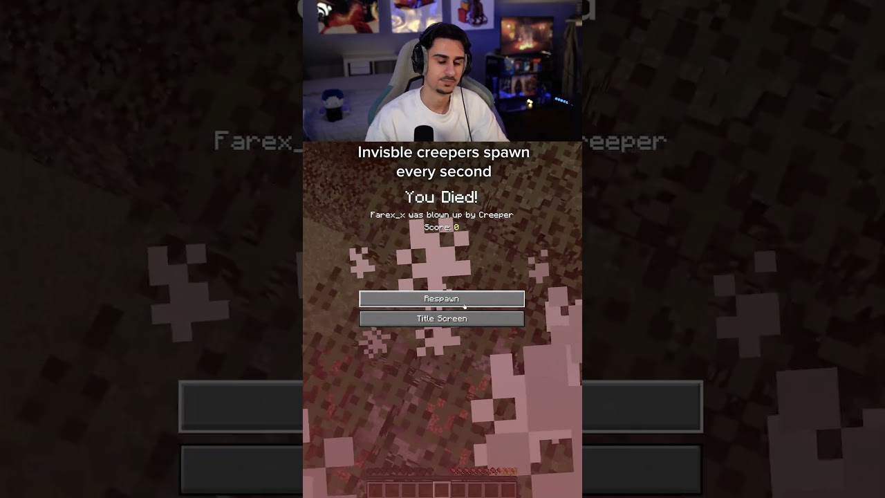 Invisible creepers spawn every second