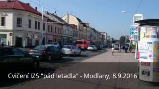 Průjezd na cvičení IZS "pád letadla" - Modlany, 8.9.2016