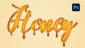 Create a Dripping Honey Text Effect with a Honeycomb Background in Photoshop #texteffect