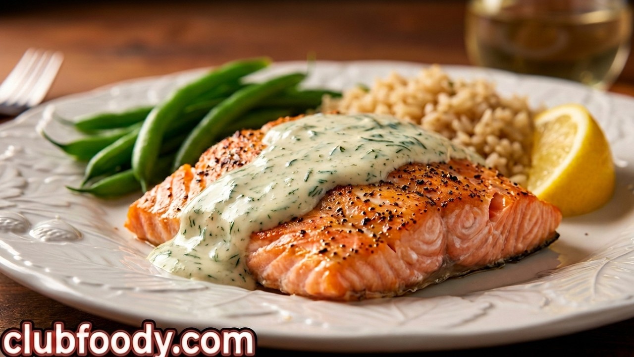 Baked Salmon with Dill Sauce Recipe • Quick, Easy & Tasty!
