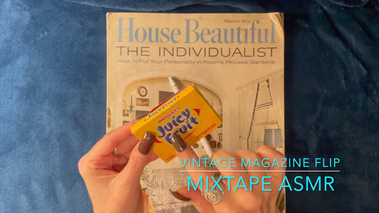 ASMR Vintage Magazine Flip Through Gum Chewing (No Talking)